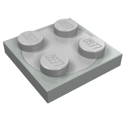 LEGO 3680c01 Turntable 2 x 2 Plate with  Top (3680 / 3679) in Light Gray - Authentic LEGO Part