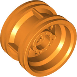 LEGO 56145 Light Bluish Gray Wheel 30.4mm D. x 20mm with No Pin Holes and Reinforced Rim in Orange - Authentic LEGO Part