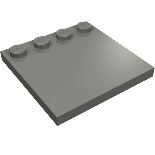 LEGO 6179 Tile, Modified 4 x 4 with Studs on Edge in Dark Bluish Gray - Authentic LEGO Part