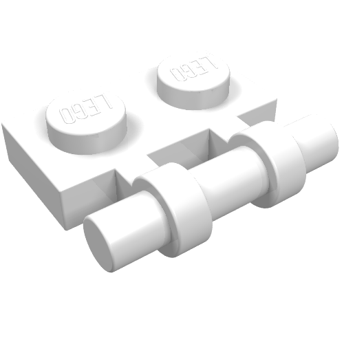 LEGO 2540 Plate, Modified 1 x 2 with Bar Handle on Side - Free Ends in White - Authentic LEGO Part