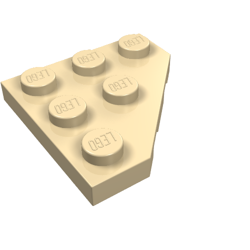 LEGO 2450 Wedge, Plate 3 x 3 Cut Corner in Tan - Authentic LEGO Part