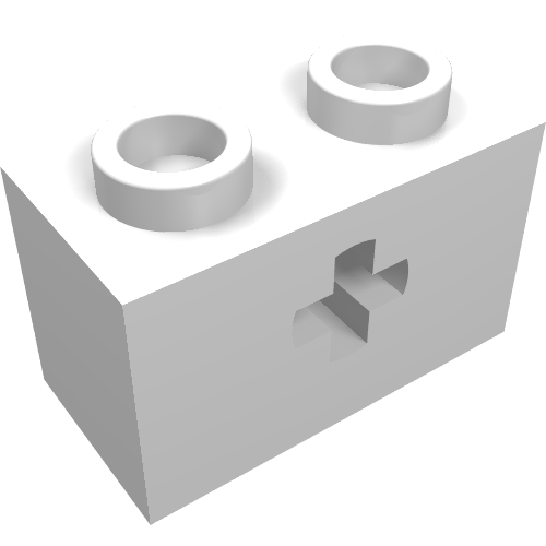 LEGO 32064a Technic, Brick 1 x 2 with Axle Hole and Inside Side Supports in White - Authentic LEGO Part