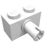 LEGO 2458 Brick, Modified 1 x 2 with Pin in White - Authentic LEGO Part