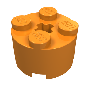LEGO 3941 Brick, Round 2 x 2 with Axle Hole in Orange - Authentic LEGO Part