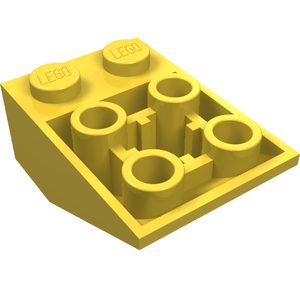 LEGO 3747b Slope, Inverted 33 3 x 2 with Flat Bottom Pin and Connections between Studs in Yellow - Authentic LEGO Part