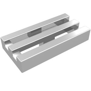 LEGO 2412b Tile, Modified 1 x 2 Grille with Bottom Groove in Chrome Silver - Authentic LEGO Part