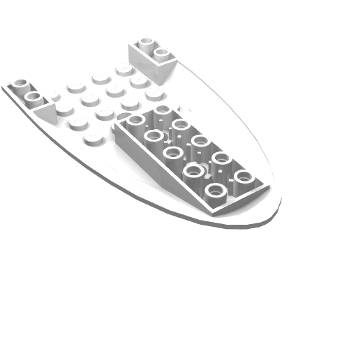 LEGO 87611 Aircraft Fuselage Forward Bottom Curved 6 x 10 with 3 Holes in White - Authentic LEGO Part
