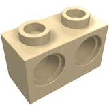 LEGO 32000 Technic, Brick 1 x 2 with Holes in Tan - Authentic LEGO Part