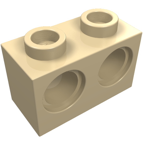 LEGO 32000 Technic, Brick 1 x 2 with Holes in Tan - Authentic LEGO Part