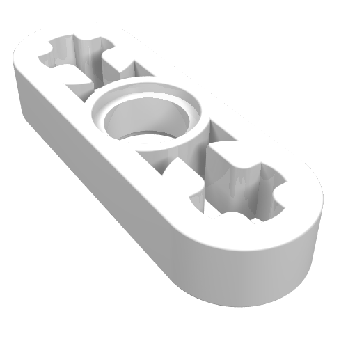 LEGO 6632 Technic, Liftarm Thin 1 x 3 - Axle Holes in White - Authentic LEGO Part