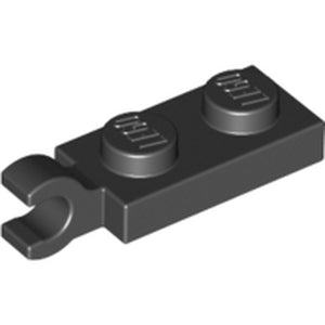 LEGO 63868 Plate, Modified 1 x 2 with Clip on End (Horizontal Grip) in Black - Authentic LEGO Part