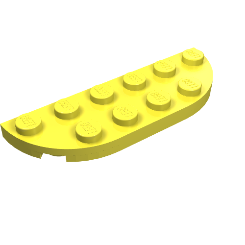 LEGO 18980 Plate, Round Corner 2 x 6 Double in Bright Light Yellow - Authentic LEGO Part