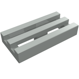 LEGO 2412b Tile, Modified 1 x 2 Grille with Bottom Groove in Light Gray - Authentic LEGO Part