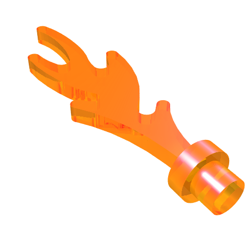 LEGO 6126b Wave Rounded Straight with Bar End (Castle Dragon Flame / Seaweed / Water) in Trans-Orange - Authentic LEGO Part