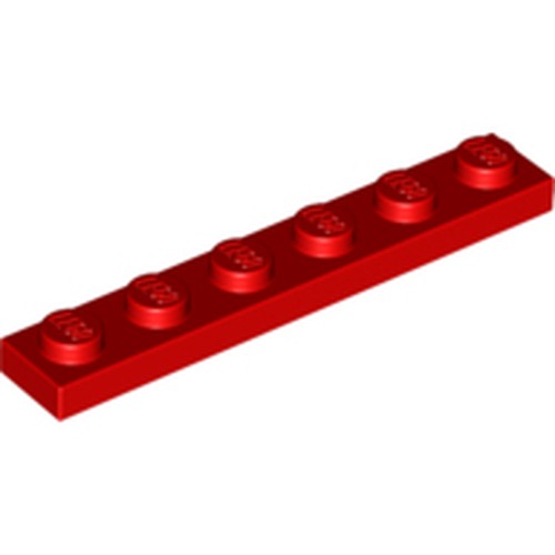 LEGO 3666 Plate 1 x 6 in Red - Authentic LEGO Part