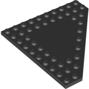 LEGO 92584 Wedge, Plate 10 x 10 Cut Corner with no Studs in Center in Black - Authentic LEGO Part