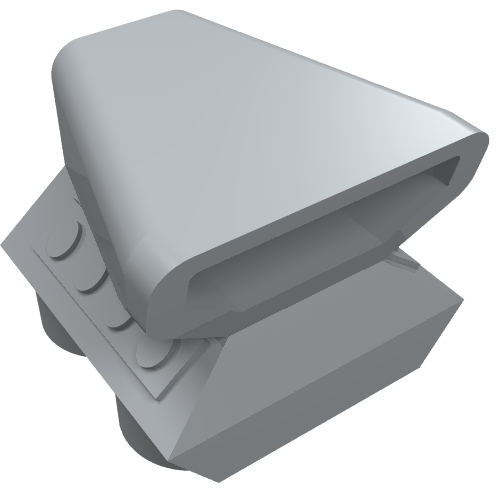 LEGO 50943 Vehicle, Air Scoop Engine Top 2 x 2 in Light Bluish Gray - Authentic LEGO Part