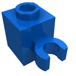 LEGO 60475b Brick, Modified 1 x 1 with Open O Clip (Vertical Grip) - Hollow Stud in Blue - Authentic LEGO Part