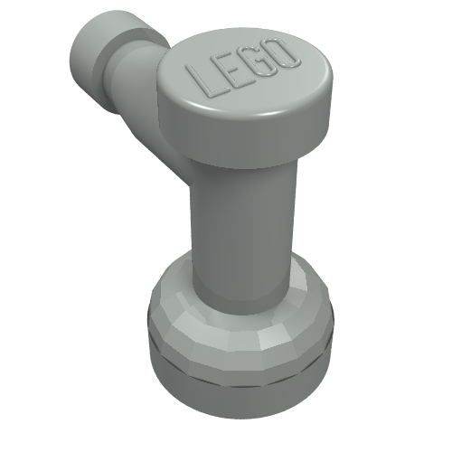 LEGO 4599a Tap 1 x 1 with Hole in Nozzle End in Light Gray - Authentic LEGO Part