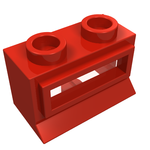 LEGO 27bc01 Window 1 x 2 x 1 with Extended Lip with Trans-Clear Glass - Main Product Image