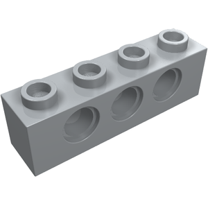 LEGO 3701 Technic, Brick 1 x 4 with Holes in Light Bluish Gray - Authentic LEGO Part