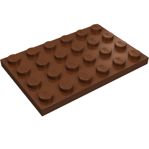 LEGO 3032 Plate 4 x 6 in Reddish Brown - Authentic LEGO Part