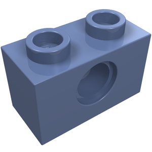 LEGO 3700 Technic, Brick 1 x 2 with Hole in Sand Blue - Authentic LEGO Part