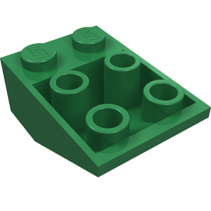 LEGO 3747a Slope, Inverted 33 3 x 2 with Flat Bottom Pin without Connections between Studs in Green - Authentic LEGO Part