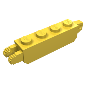 LEGO 30387 Hinge Brick 1 x 4 Locking with 1 Finger Vertical End and 2 Fingers Vertical End in Yellow - Authentic LEGO Part