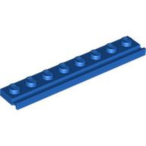 LEGO 4510 Plate, Modified 1 x 8 with Door Rail in Blue - Authentic LEGO Part