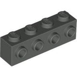 LEGO 30414 Brick, Modified 1 x 4 with Studs on Side in Dark Gray - Authentic LEGO Part