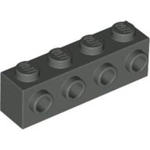 LEGO 30414 Brick, Modified 1 x 4 with Studs on Side in Dark Gray - Authentic LEGO Part