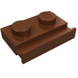 LEGO 32028 Plate, Modified 1 x 2 with Door Rail in Reddish Brown - Authentic LEGO Part