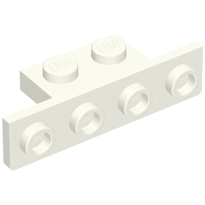 LEGO 28802 Bracket 1 x 2 - 1 x 4 with Rounded Corners at the Bottom in White - Authentic LEGO Part