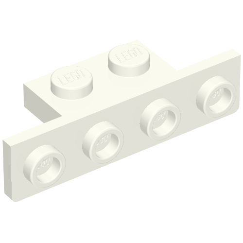 LEGO 28802 Bracket 1 x 2 - 1 x 4 with Rounded Corners at the Bottom in White - Authentic LEGO Part