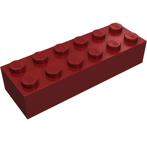 LEGO 2456 Brick 2 x 6 in Dark Red - Authentic LEGO Part