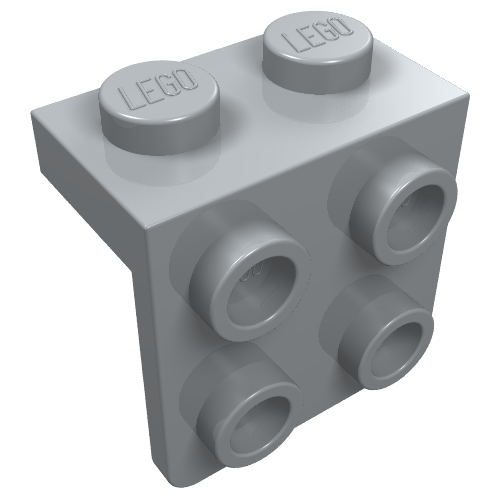 LEGO 44728 Bracket 1 x 2 - 2 x 2 in Light Bluish Gray - Authentic LEGO Part
