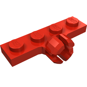 LEGO 3183c Plate, Modified 1 x 4 with Tow Ball Socket, Short, 4 Slots (7mm Socket Length) in Red - Authentic LEGO Part