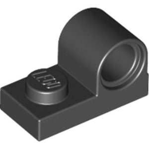 LEGO 11458 Plate, Modified 1 x 2 with Pin Hole on Top in Black - Authentic LEGO Part