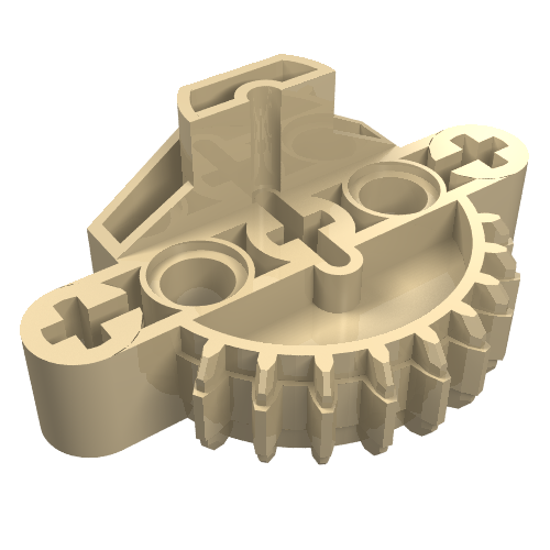 LEGO 44810 Bionicle Matoran Torso, Gear 9 Tooth with 3 Axle Holes and 2 Pin Holes in Tan - Authentic LEGO Part