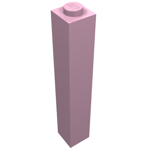 LEGO 2453b Brick 1 x 1 x 5 - Solid Stud in Bright Pink - Authentic LEGO Part