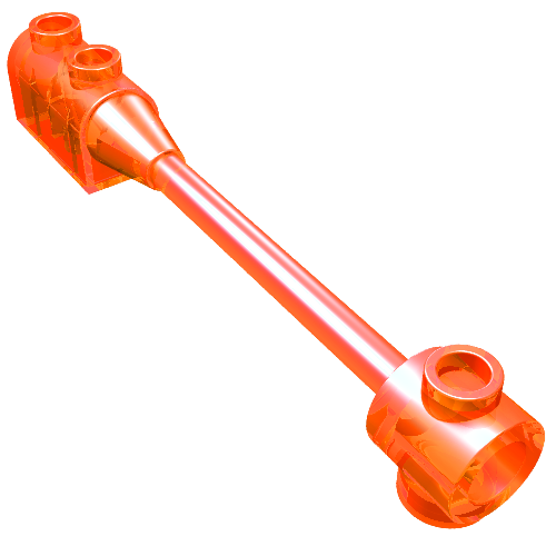 LEGO 30359a Bar 1 x 8 with Brick 1 x 2 Curved Top End (Original, No Axle Holder) in Trans-Neon Orange - Authentic LEGO Part