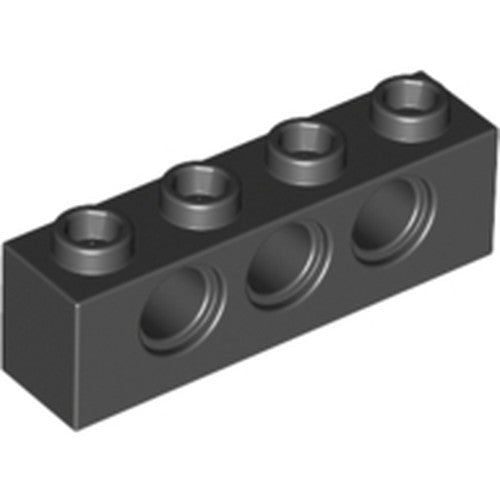 LEGO 3701 Technic, Brick 1 x 4 with Holes in Black - Authentic LEGO Part
