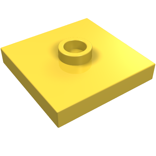 LEGO 87580 Plate, Modified 2 x 2 with Groove and 1 Stud in Center (Jumper) in Yellow - Authentic LEGO Part