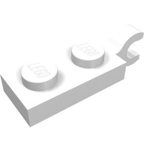 LEGO 63868 Plate, Modified 1 x 2 with Clip on End (Horizontal Grip) in White - Authentic LEGO Part