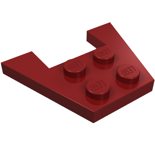 LEGO 4859 Wedge, Plate 3 x 4 without Stud Notches in Dark Red - Authentic LEGO Part