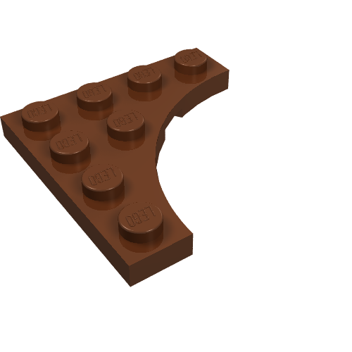 LEGO 35044 Plate, Modified 4 x 4 with 3 x 3 Curved Cutout in Reddish Brown - Authentic LEGO Part