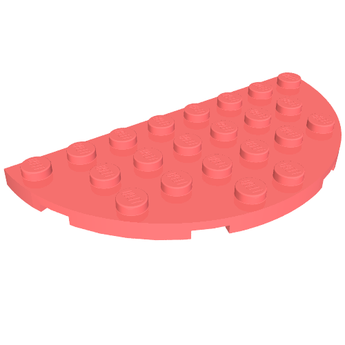 LEGO 22888 Plate Round Half 4 x 8 in Coral - Authentic LEGO Part