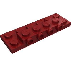 LEGO 87609 Plate, Modified 2 x 6 x 2/3 with 4 Studs on Side in Dark Red - Authentic LEGO Part