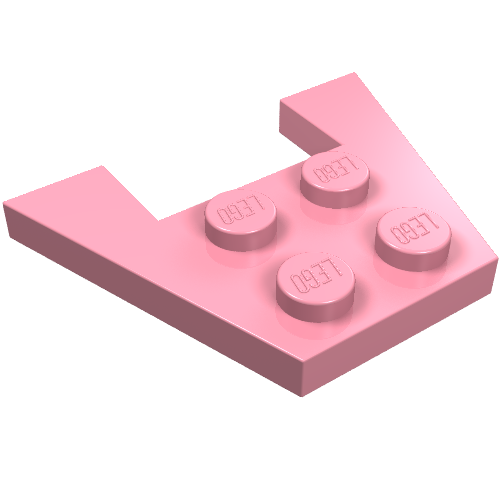 LEGO 4859 Wedge, Plate 3 x 4 without Stud Notches in Pink - Authentic LEGO Part